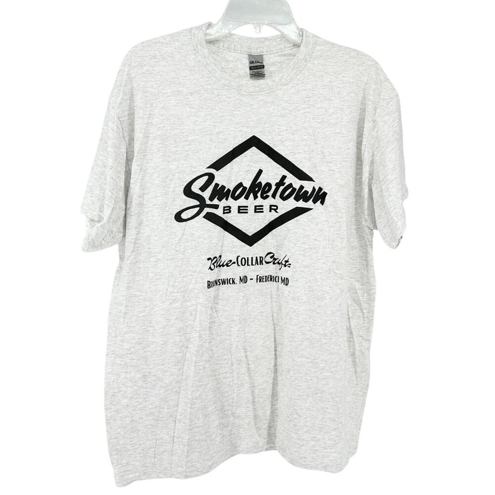 Smoketown Beer Gray Graphic Tee Unisex L Gildan Heavy Cotton Brunswick MD